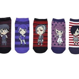 Tokyo Ghoul Characters Socks Cosplay (5 Pair)  Low Cut Socks Shoe Size: 4-10